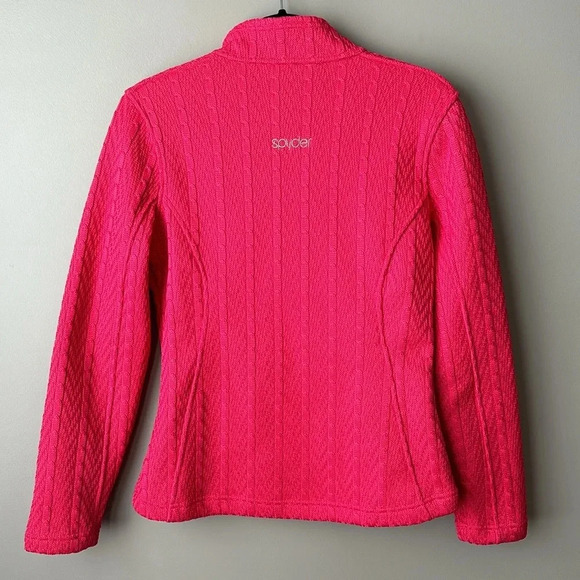 Spyder fuchsia pink core zip up sweater sz med - Picture 4 of 6